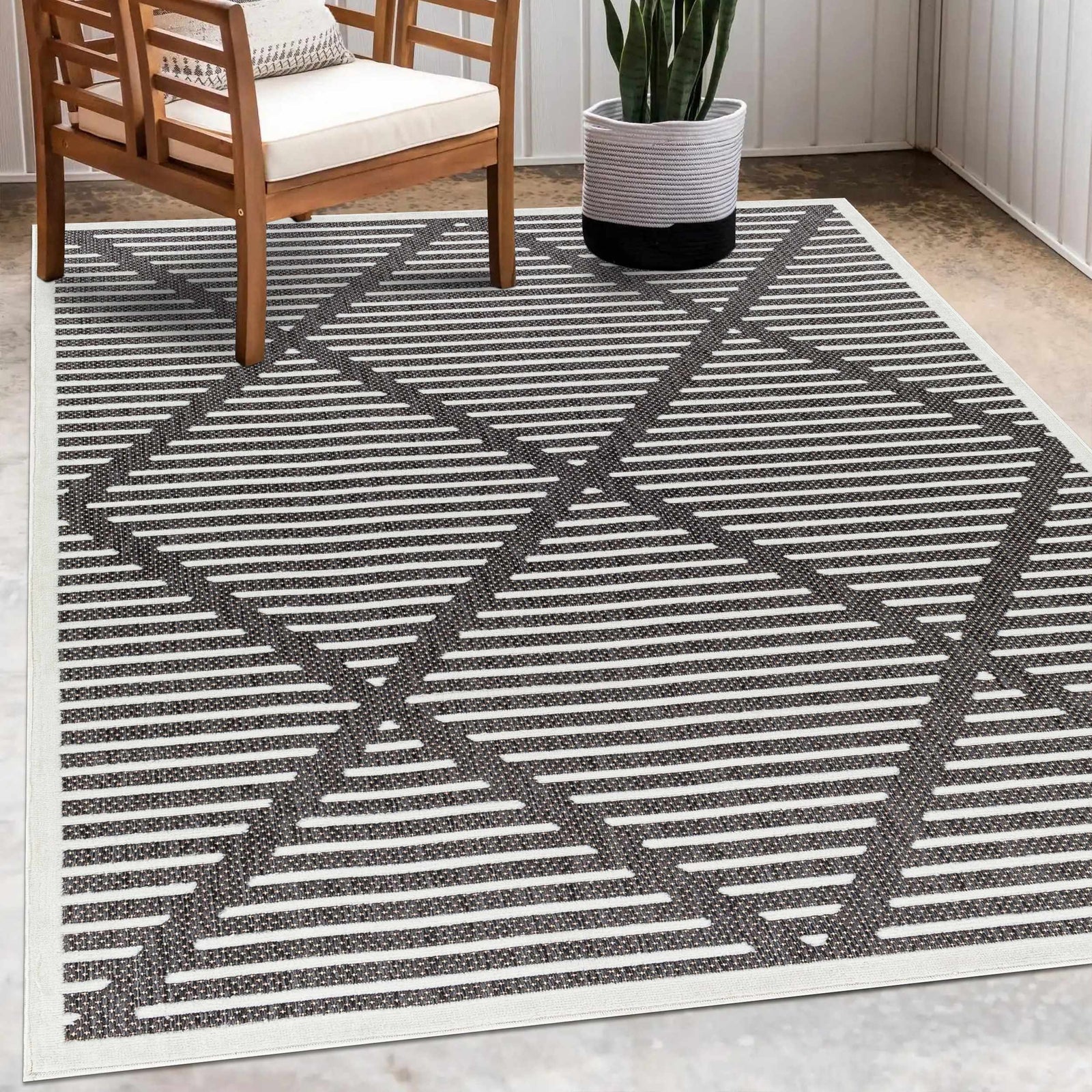 Alfombra duradera negra Anah