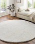 Alfombra de felpa color crema liso Siari