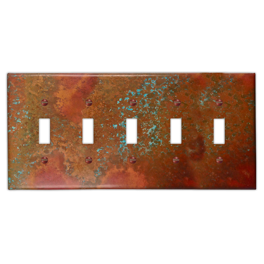 Sierra Copper - 5 Toggle Wallplate