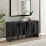 Aparador/soporte para TV con puertas detalladas de madera contemporánea Silas