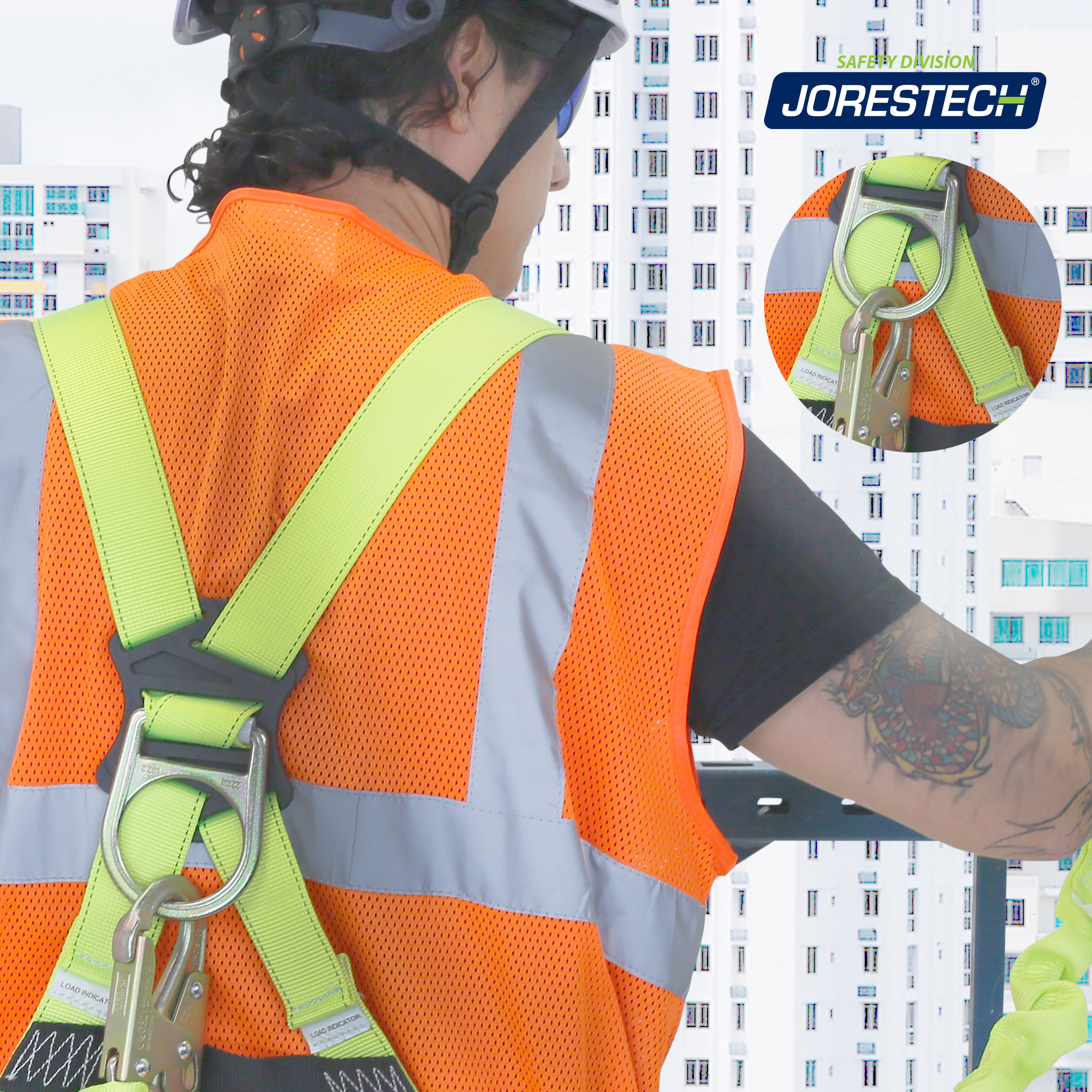 Single Leg Internal Shock-Absorbing Lanyard with Snap Hook and Scaffolding Hook