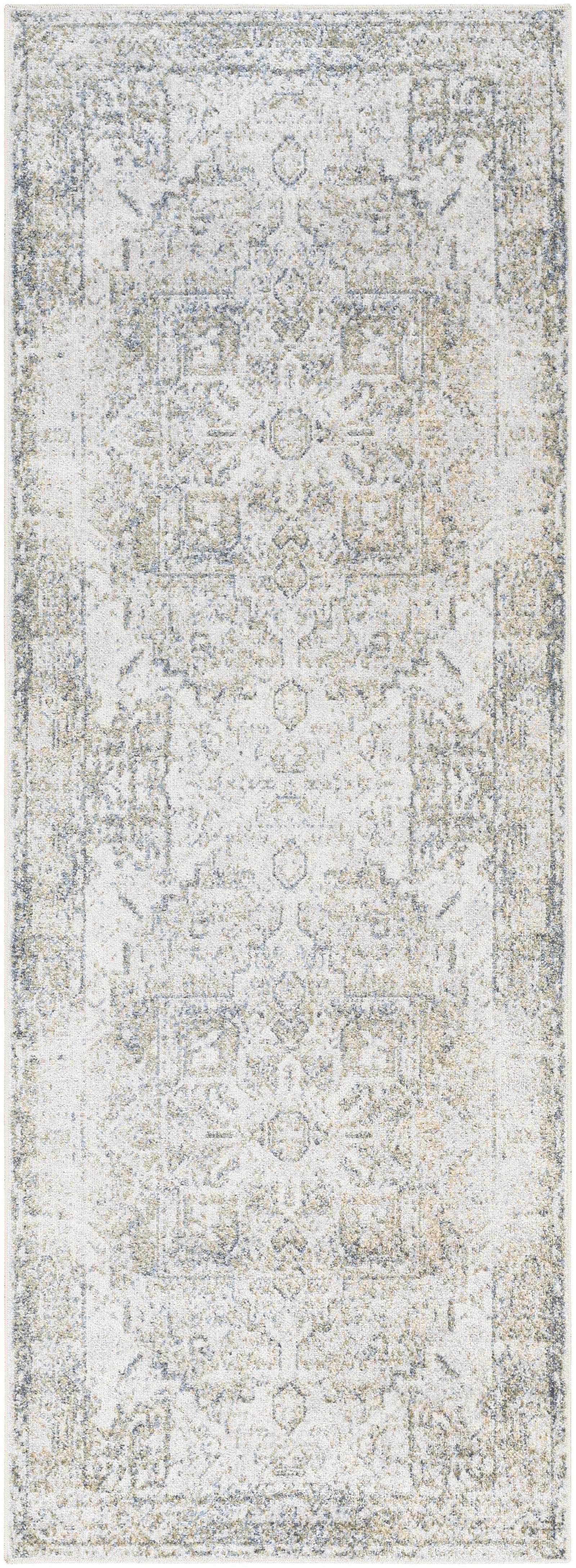 Alfombra lavable de pelo plano Hera Olive