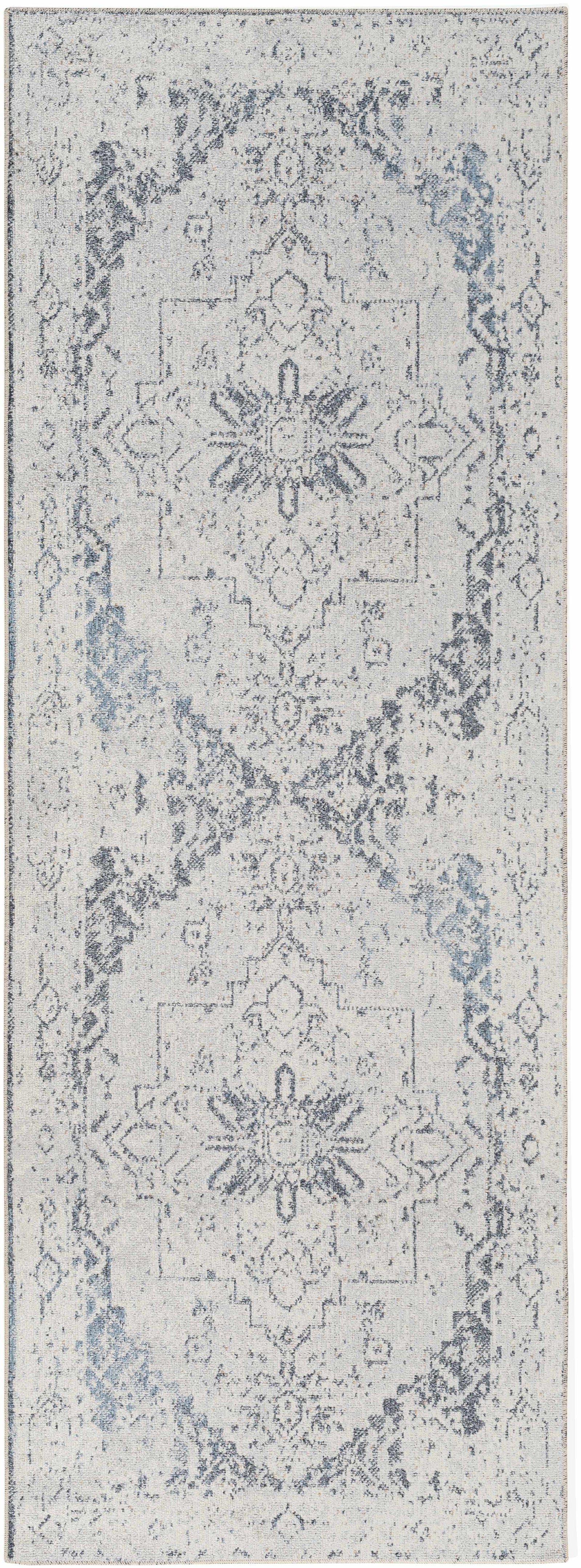 Alfombra lavable de pelo plano Hera Ivory