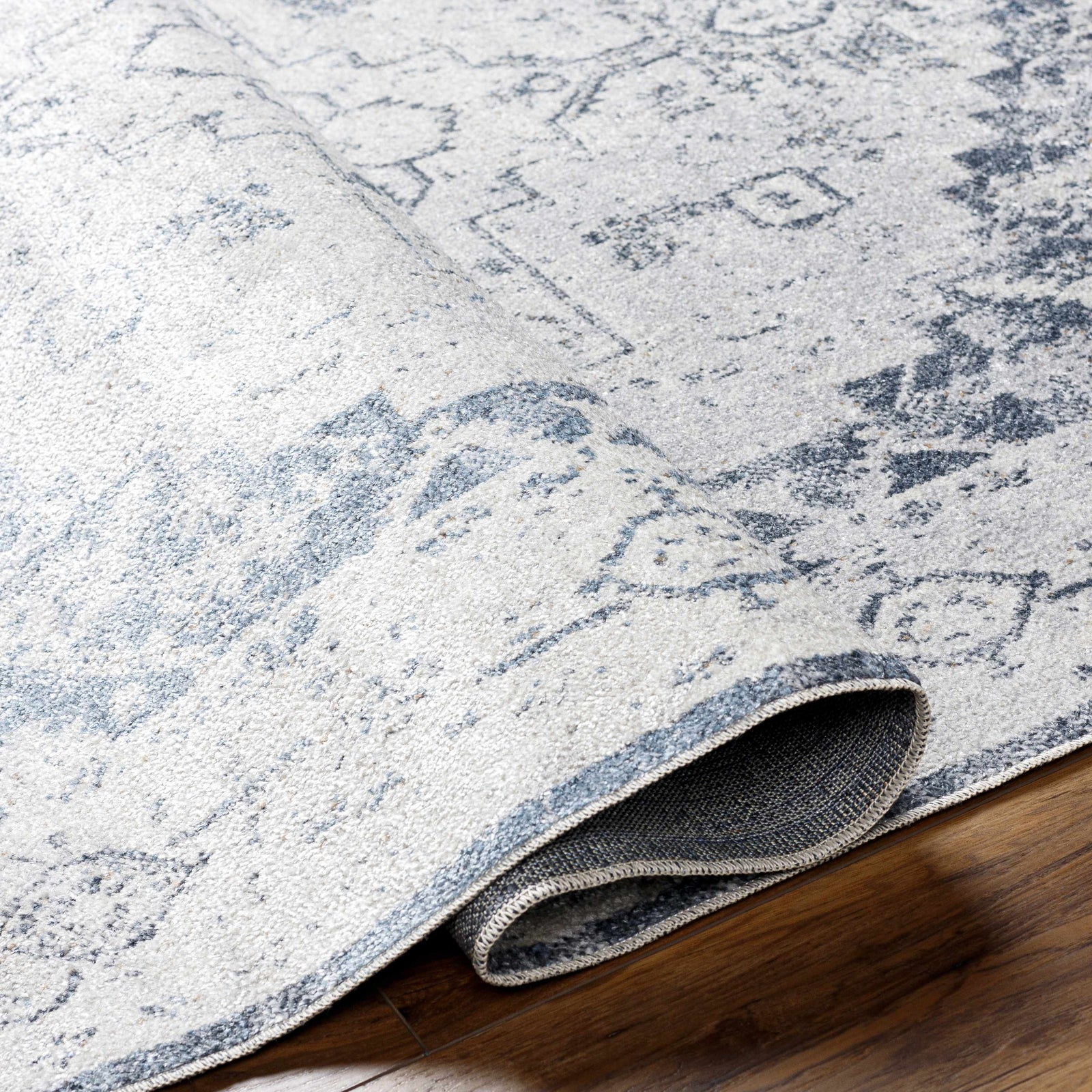 Alfombra lavable de pelo plano Hera Ivory
