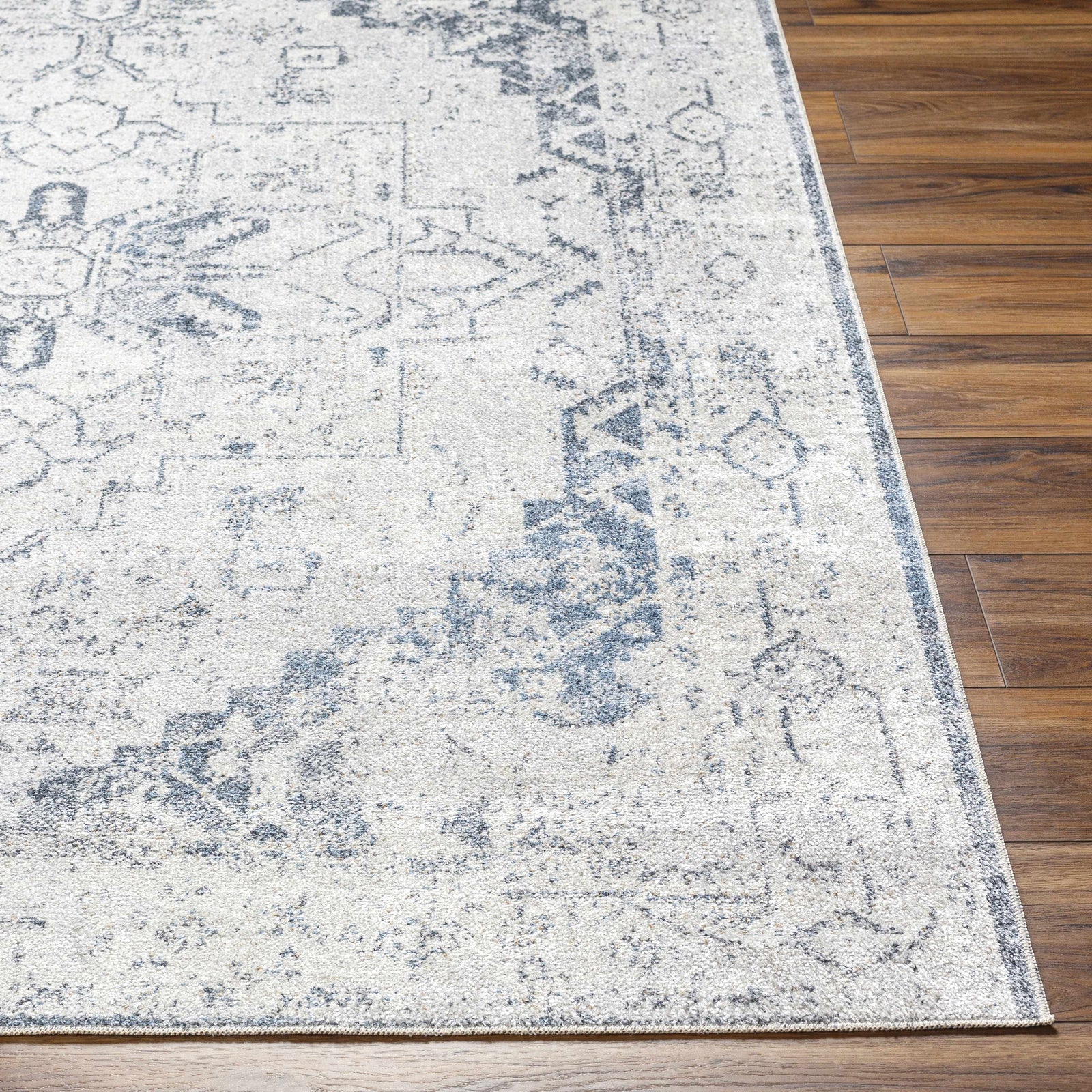 Alfombra lavable de pelo plano Hera Ivory