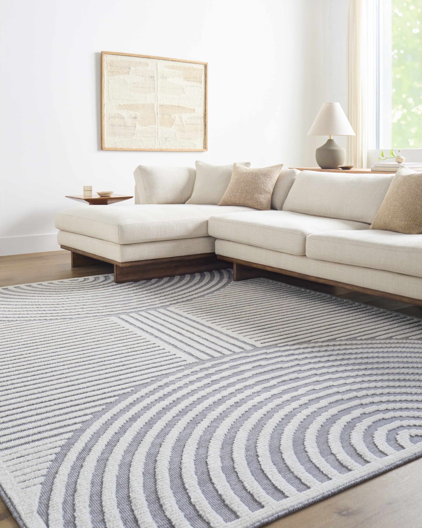 Alfombra lavable Deron Gray Rainbow