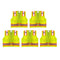 Chaleco de seguridad para topógrafo Safety Main 05TTSYZ, clase 2, parte delantera lisa, parte trasera de malla, amarillo de alta visibilidad, paquete de 5