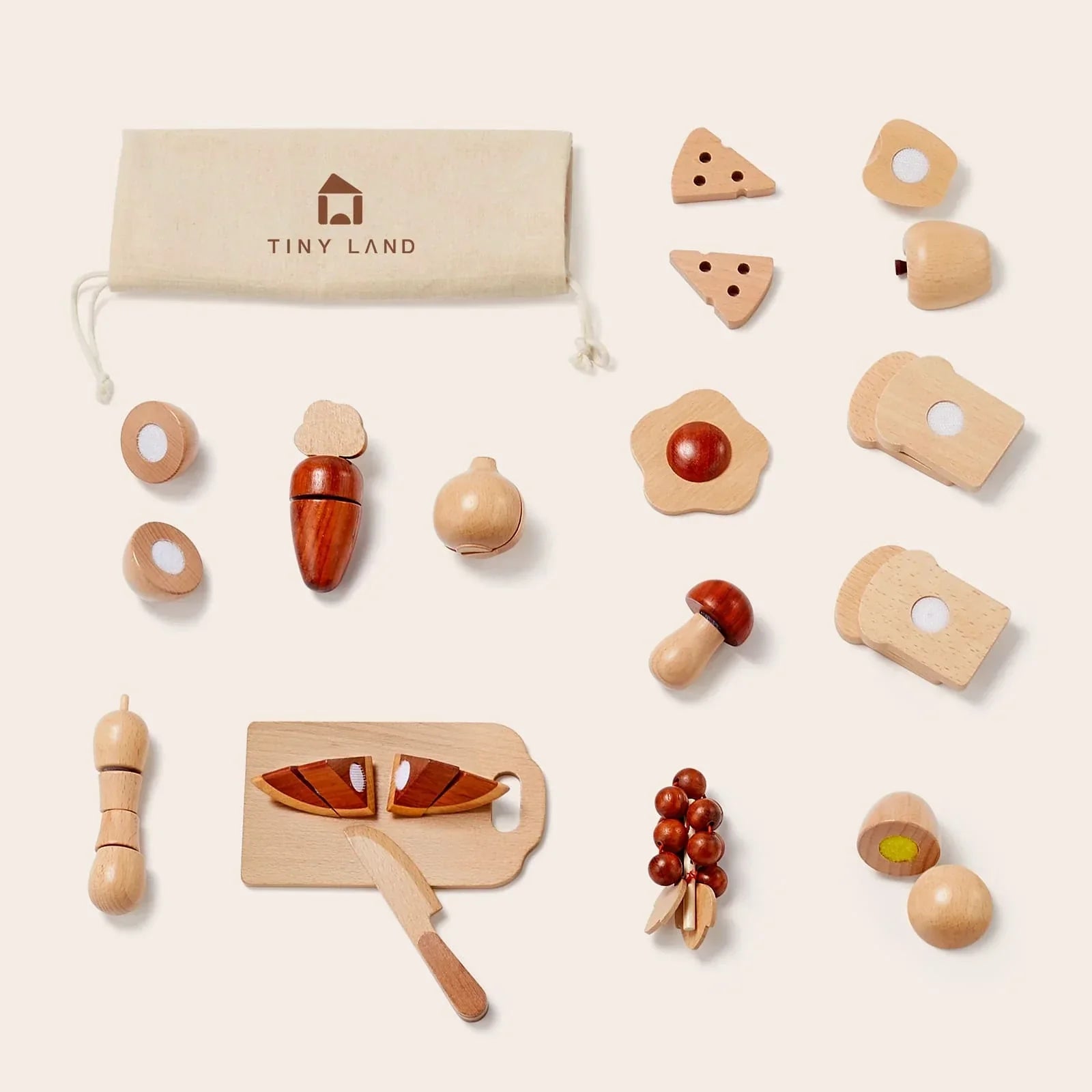 Tiny Land Wooden Cut and Play Food Toys