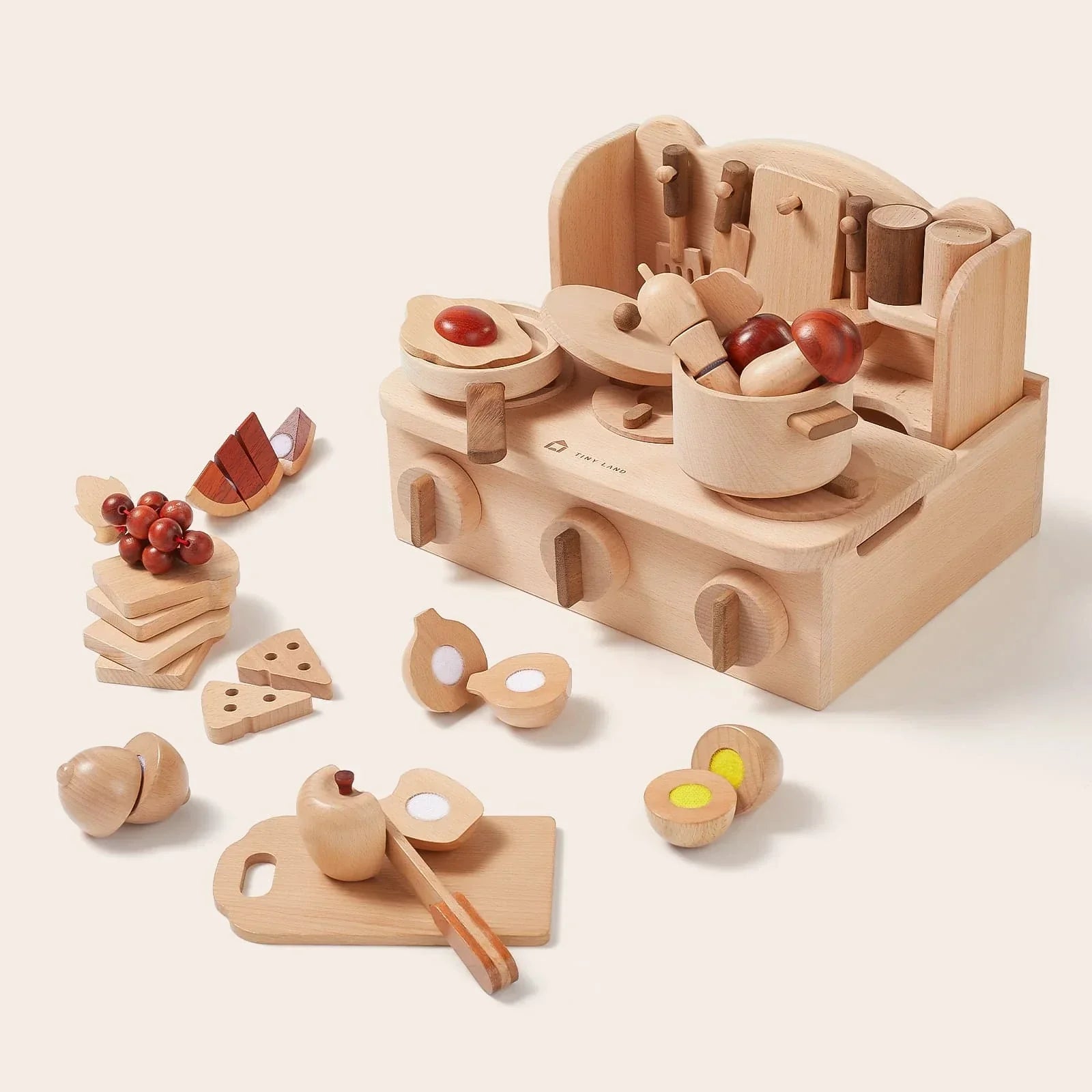 Tiny Land Wooden Cut and Play Food Toys