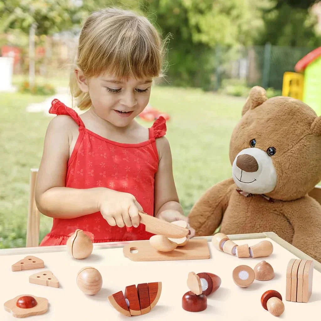 Tiny Land Wooden Cut and Play Food Toys