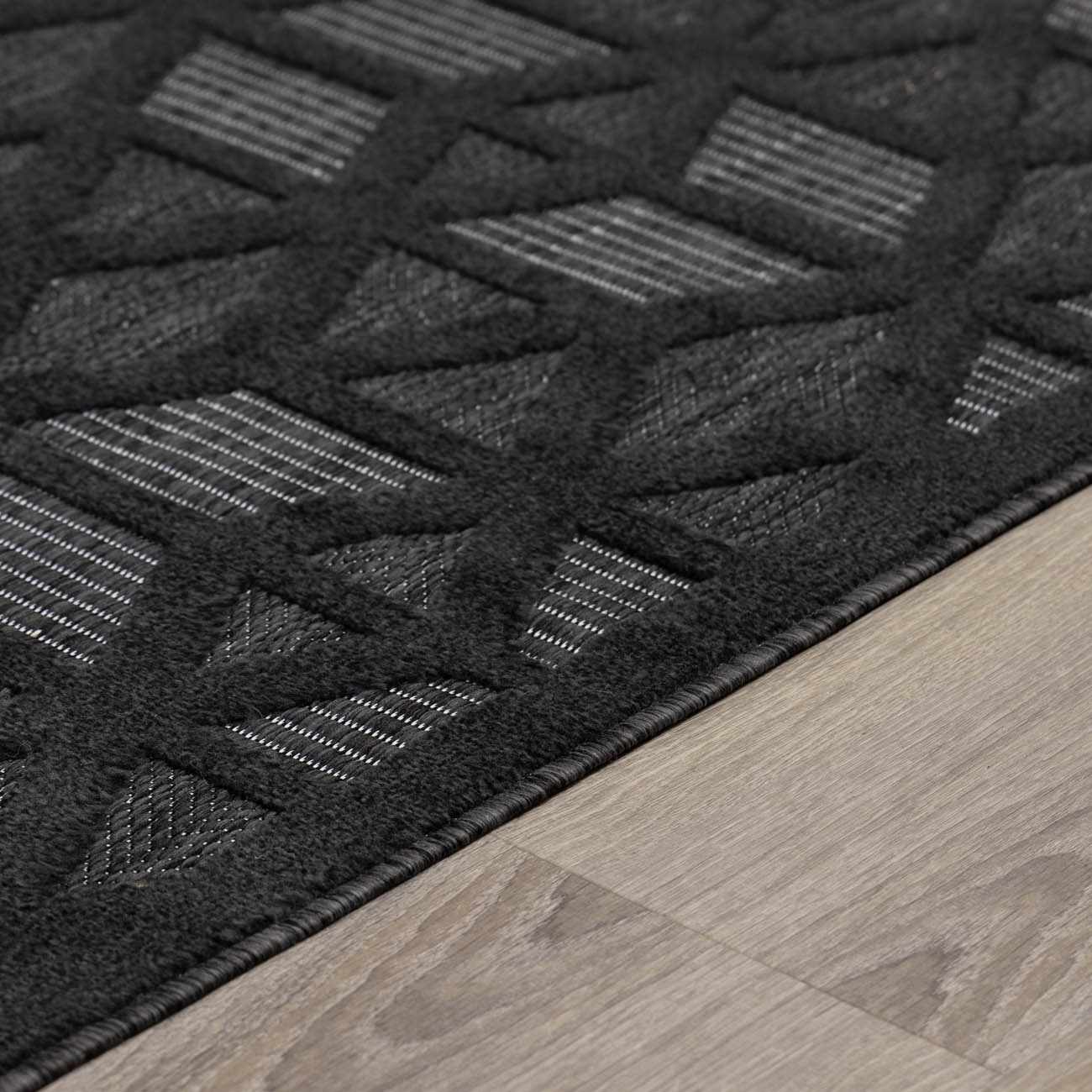Alfombra de exterior negra Nuri
