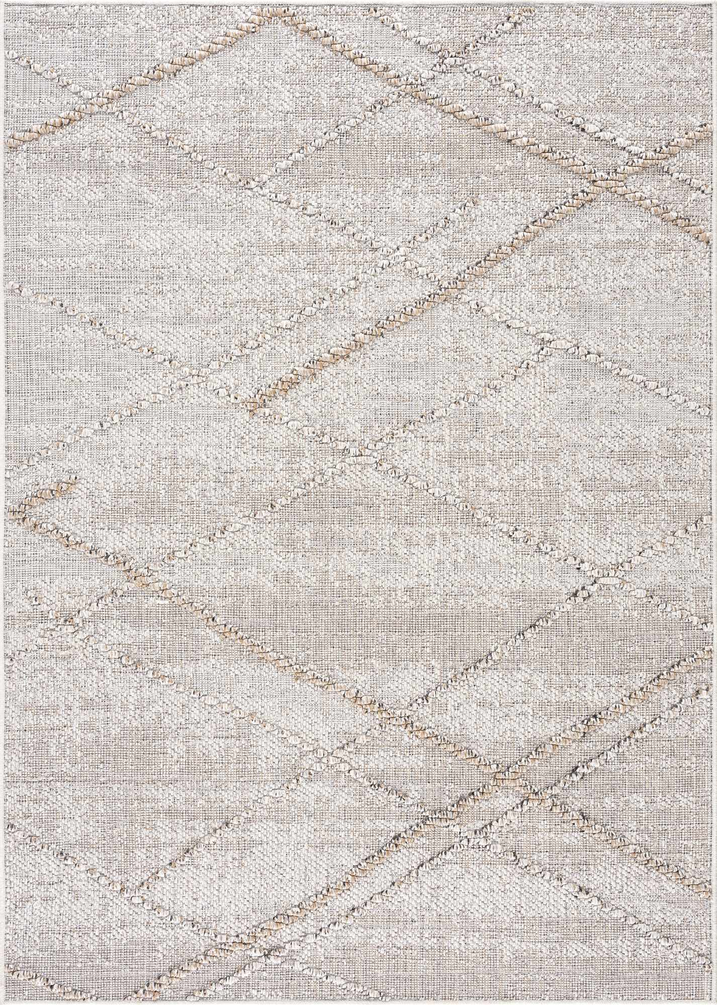 Alfombra texturizada de alto rendimiento Baqer Bone & Tan - Liquidación