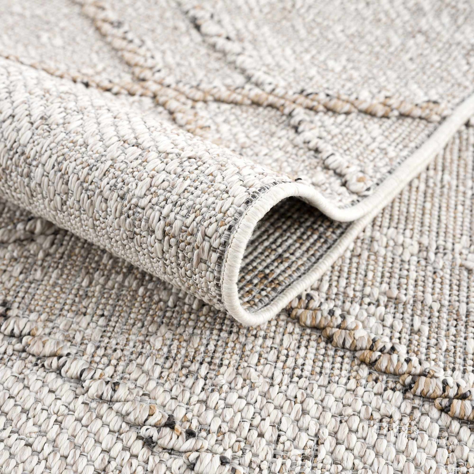 Alfombra texturizada de alto rendimiento Baqer Bone & Tan - Liquidación