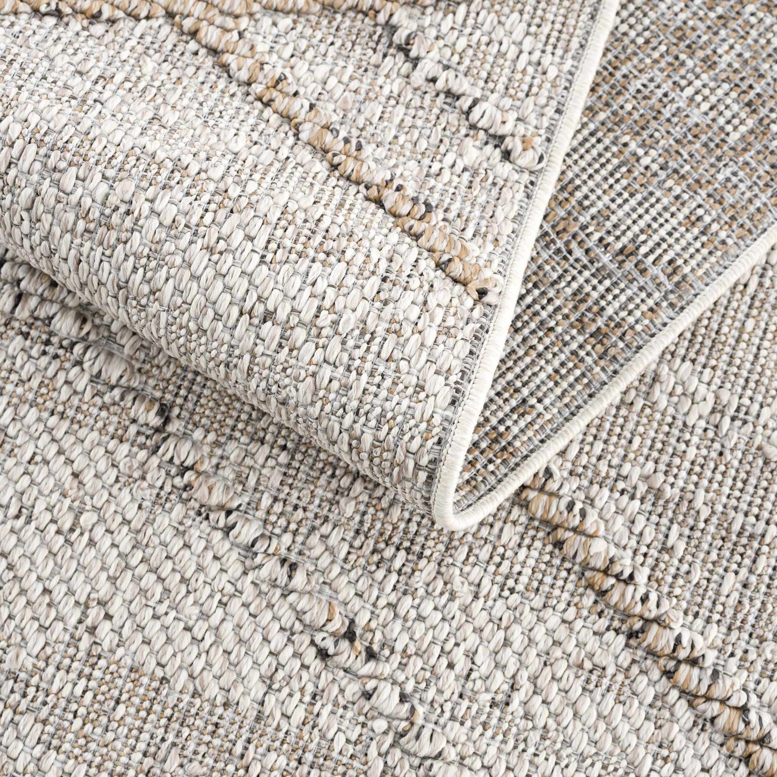 Alfombra texturizada de alto rendimiento Baqer Bone & Tan - Liquidación
