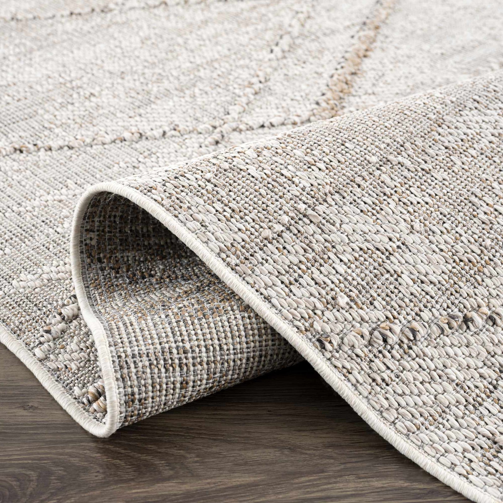 Alfombra texturizada de alto rendimiento Baqer Bone & Tan - Liquidación