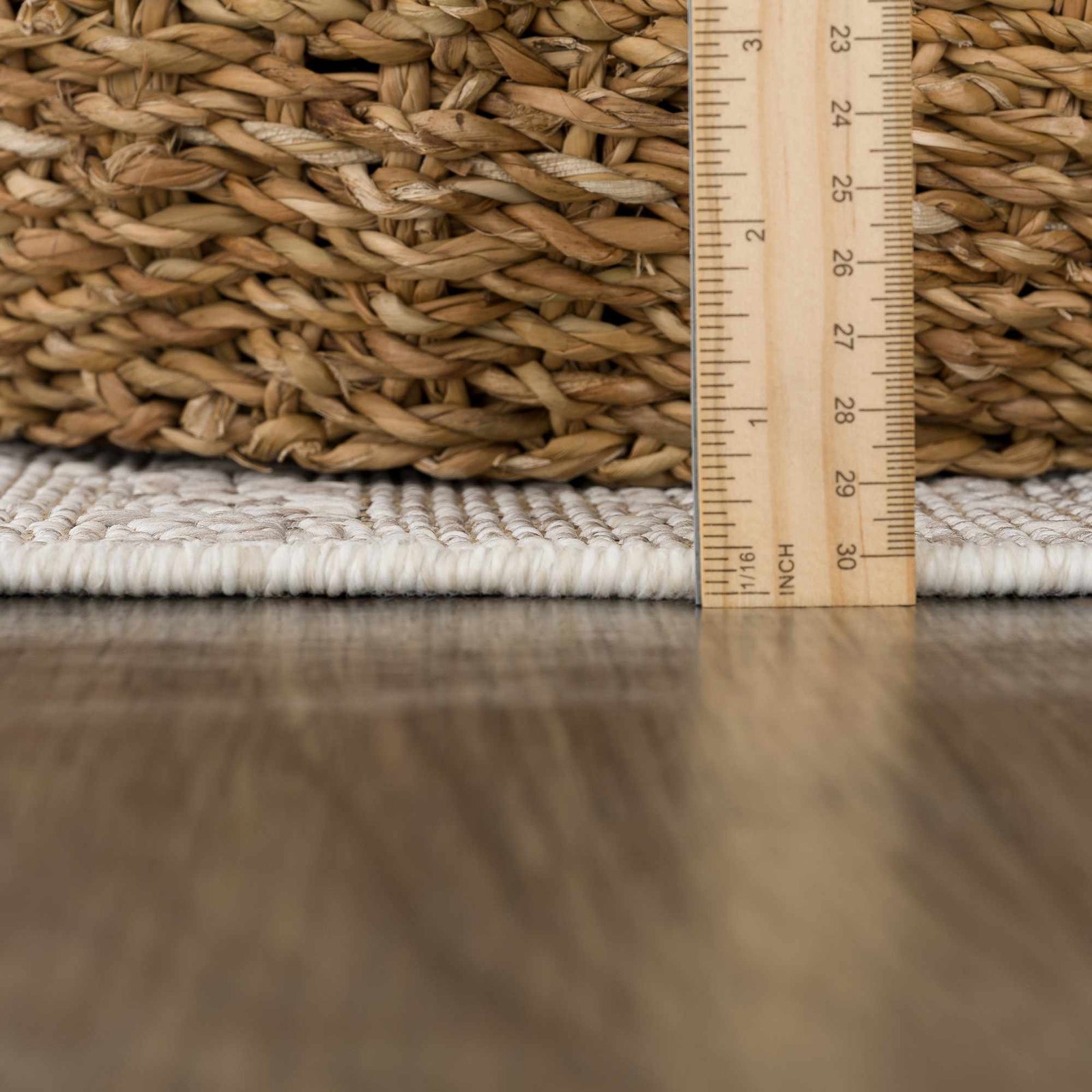 Alfombra texturizada de alto rendimiento Baqer Bone & Tan - Liquidación