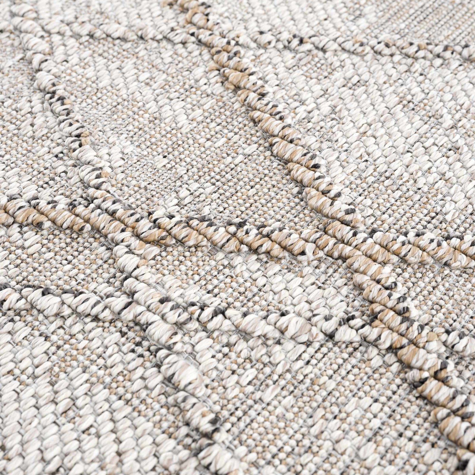 Alfombra texturizada de alto rendimiento Baqer Bone & Tan - Liquidación