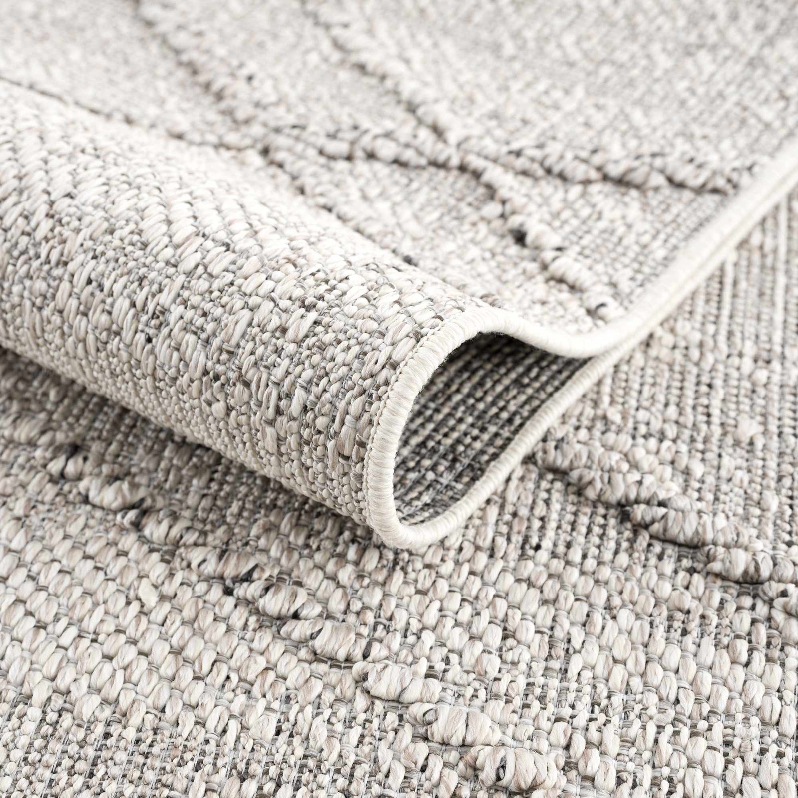 Alfombra texturizada de alto rendimiento Baqer Bone & Taupe - Liquidación