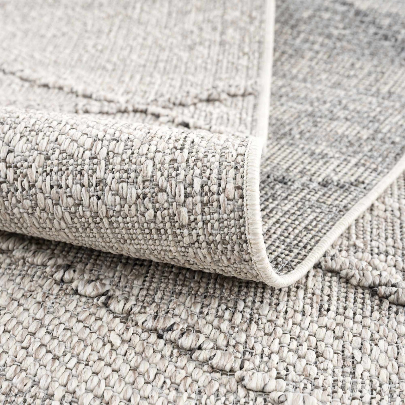 Alfombra texturizada de alto rendimiento Baqer Bone & Taupe - Liquidación