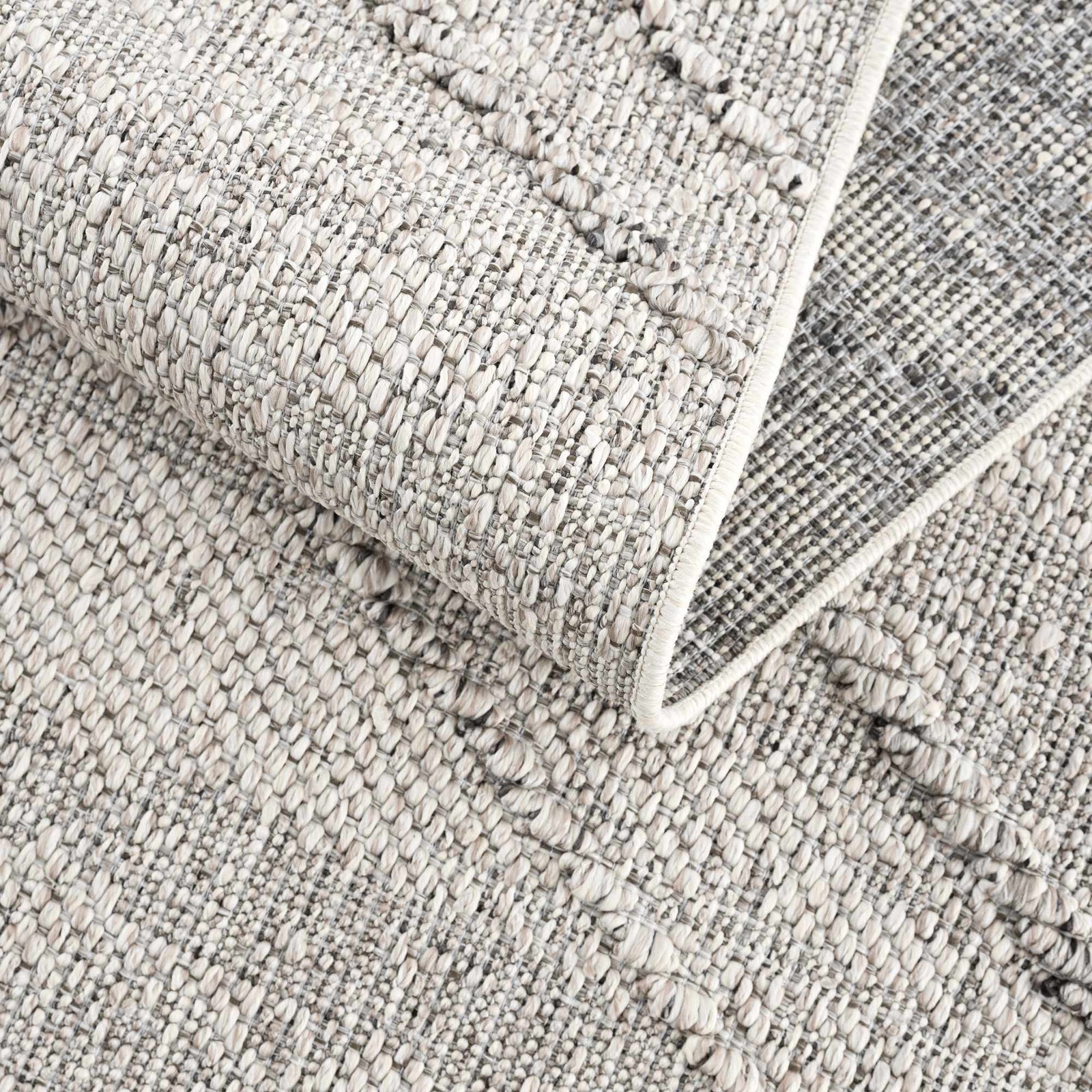 Alfombra texturizada de alto rendimiento Baqer Bone & Taupe - Liquidación