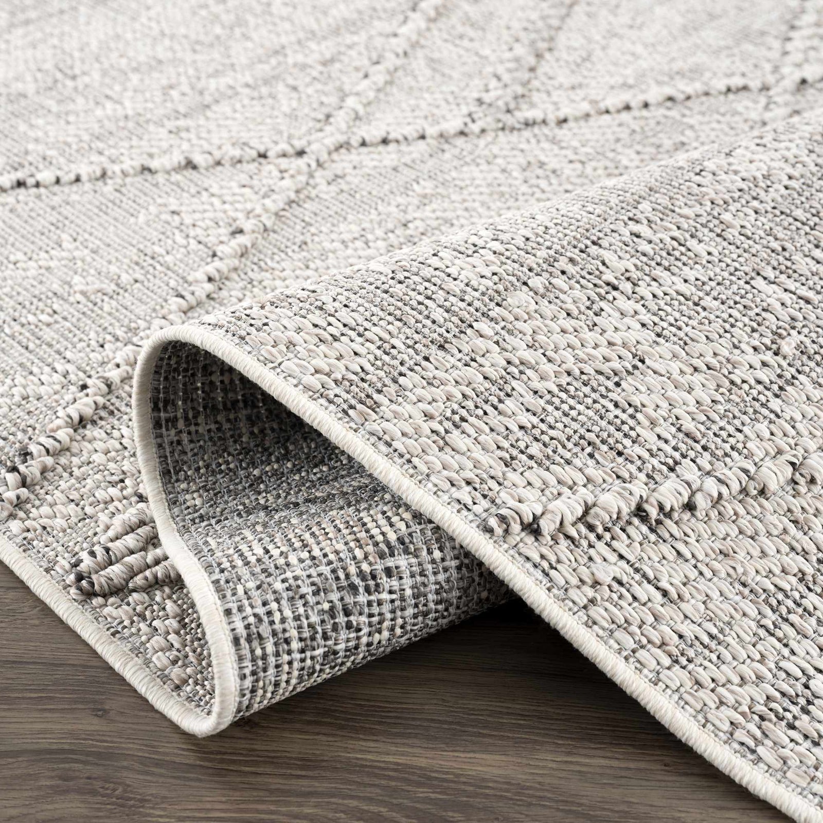 Alfombra texturizada de alto rendimiento Baqer Bone & Taupe - Liquidación