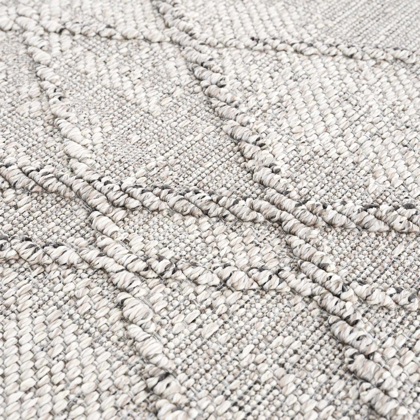 Alfombra texturizada de alto rendimiento Baqer Bone & Taupe - Liquidación