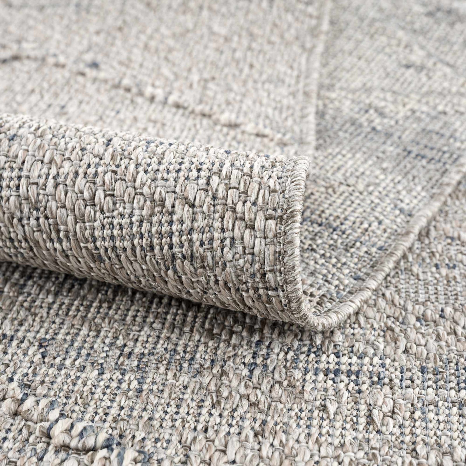Alfombra texturizada de alto rendimiento Baqer en gris y topo - Liquidación