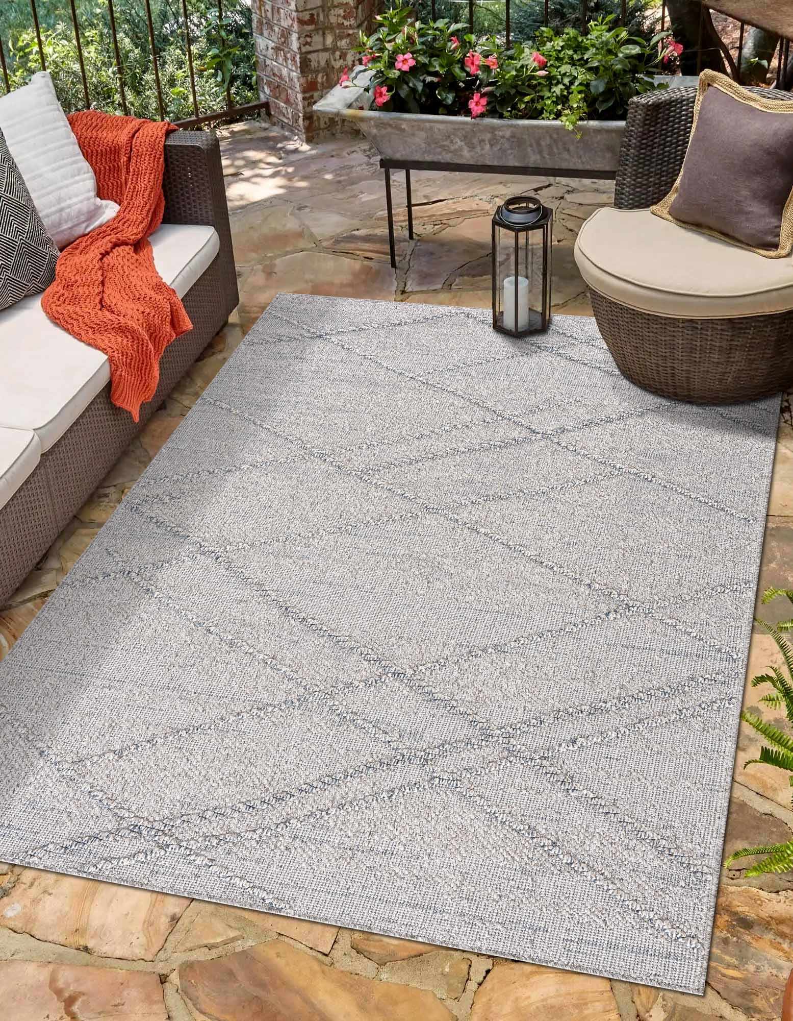 Alfombra texturizada de alto rendimiento Baqer en gris y topo - Liquidación