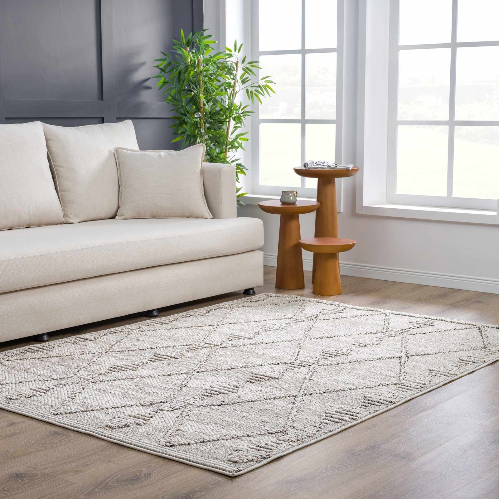 Alfombra Nyla Bone para interior y exterior - Liquidación 2x3