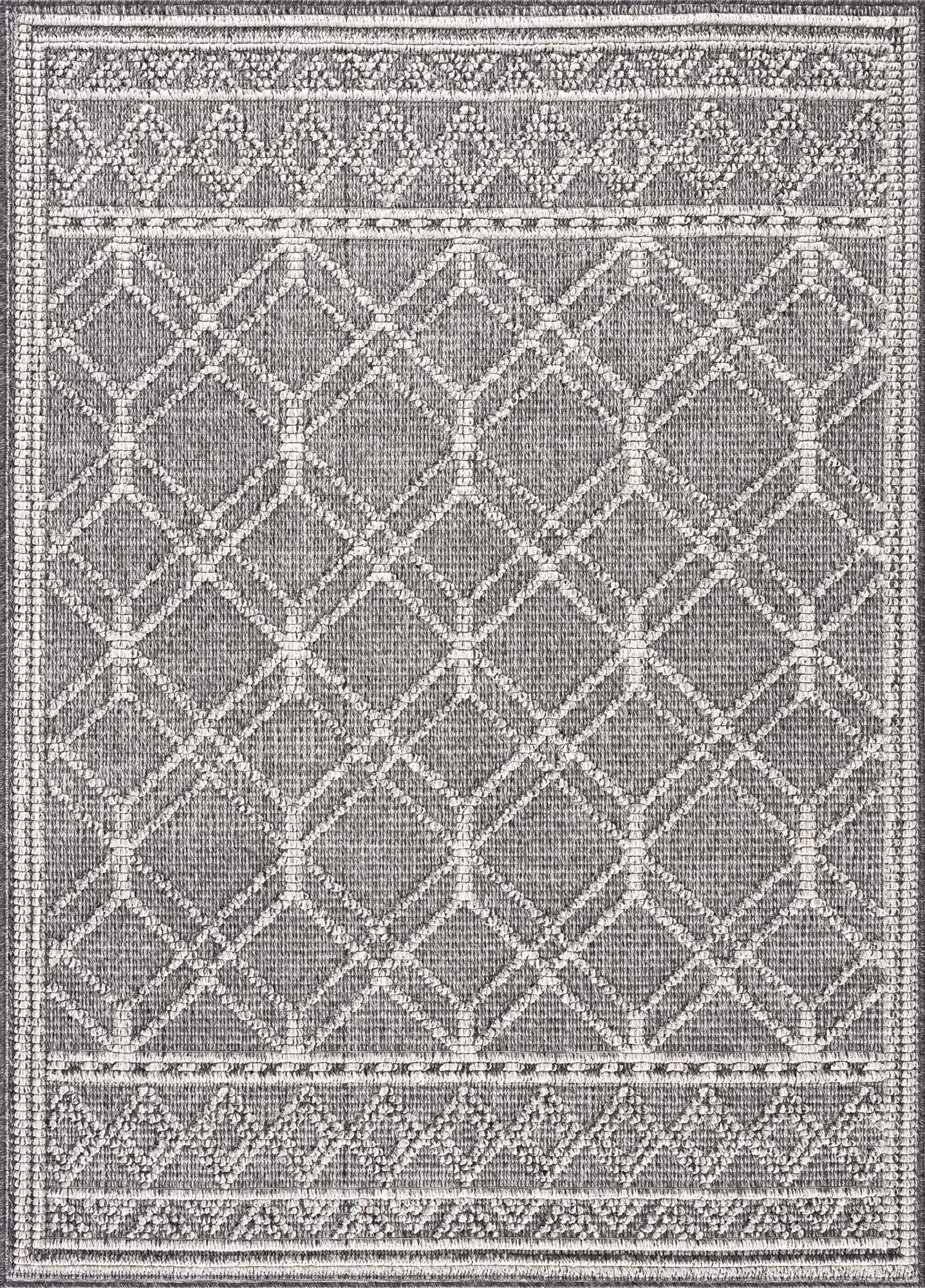 Alfombra Diah en color negro y hueso - Liquidación