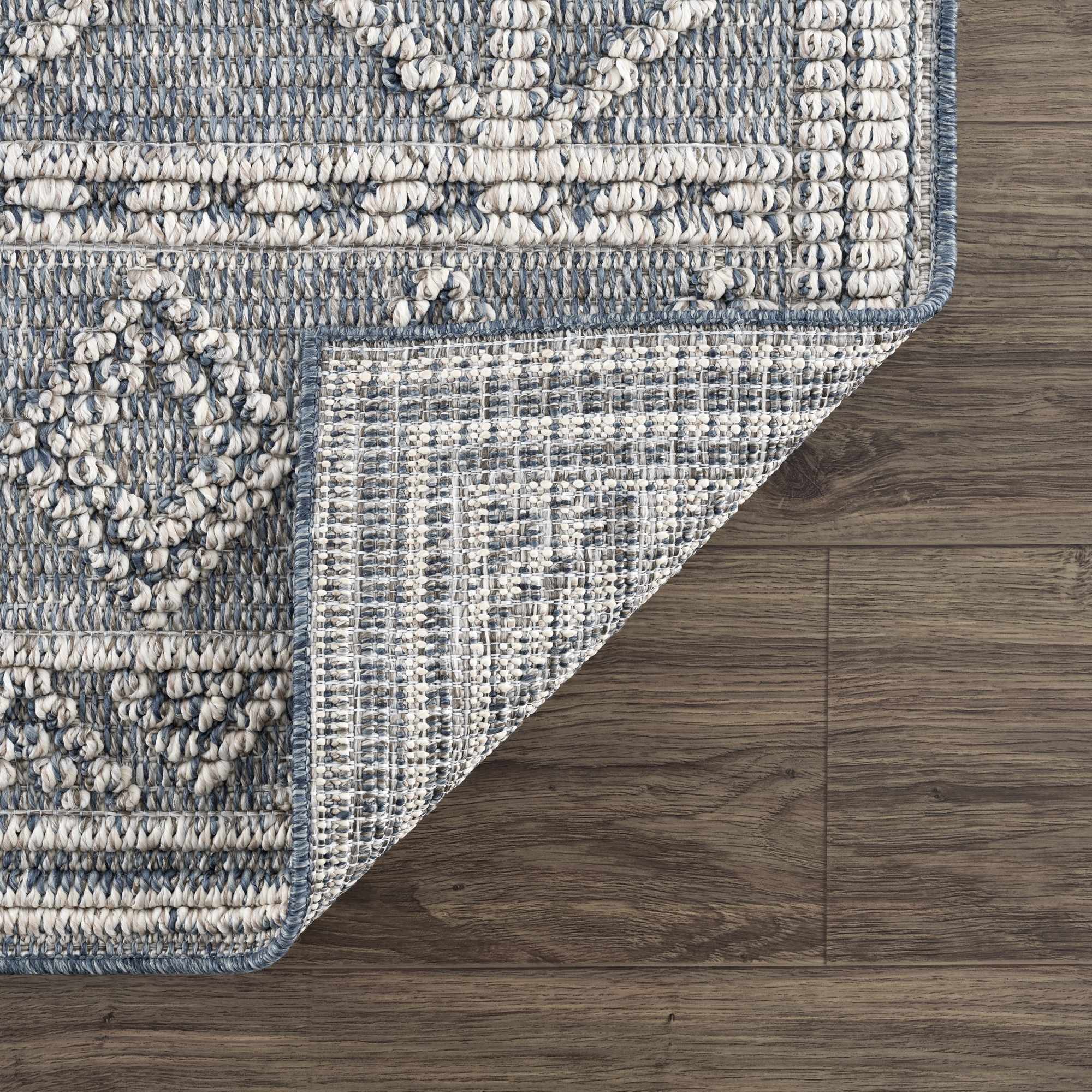 Alfombra Diah Gray azul y hueso - Liquidación