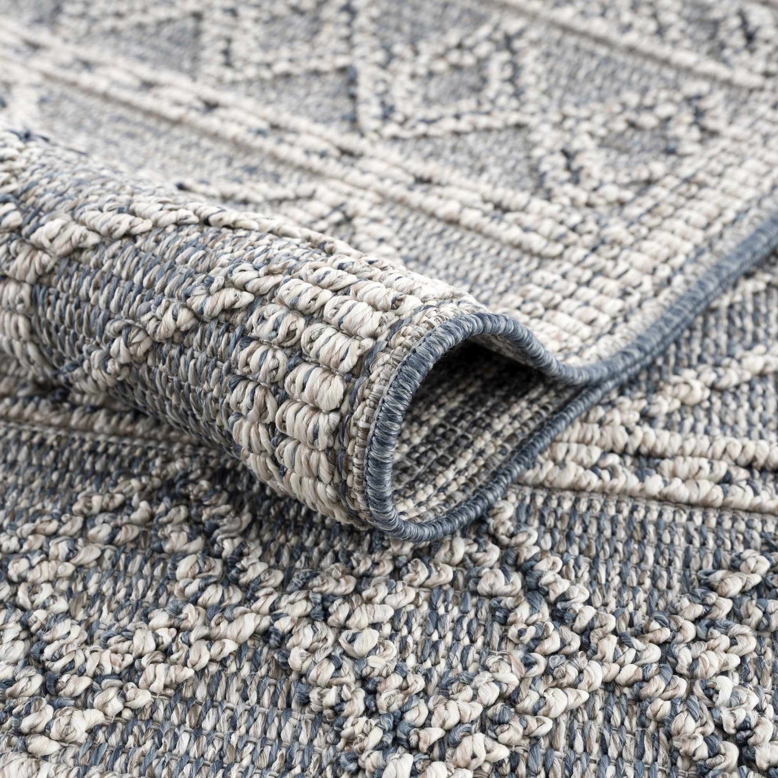 Alfombra Diah Gray azul y hueso - Liquidación