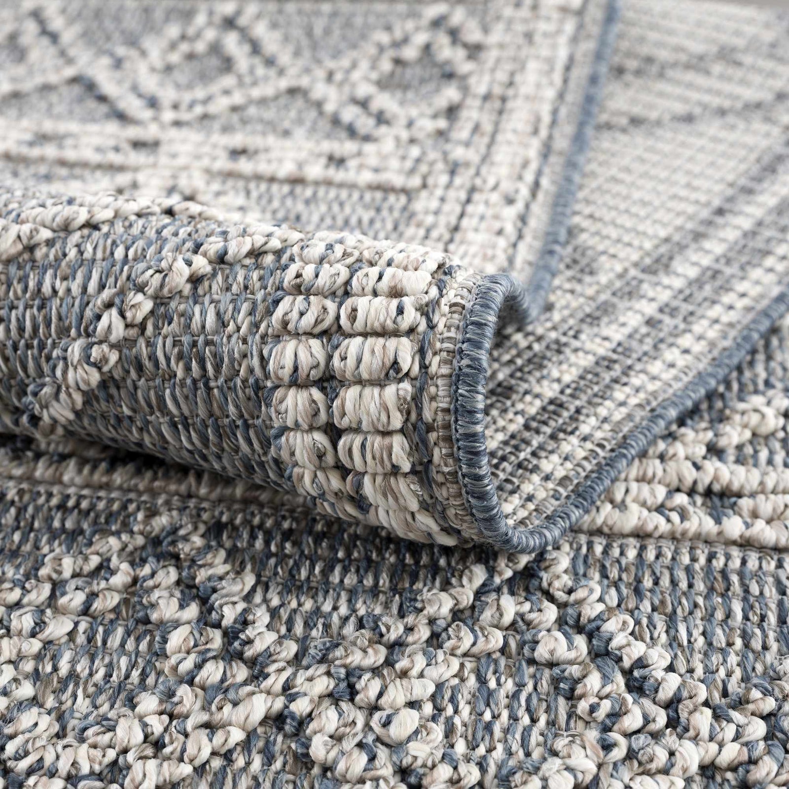 Alfombra Diah Gray azul y hueso - Liquidación