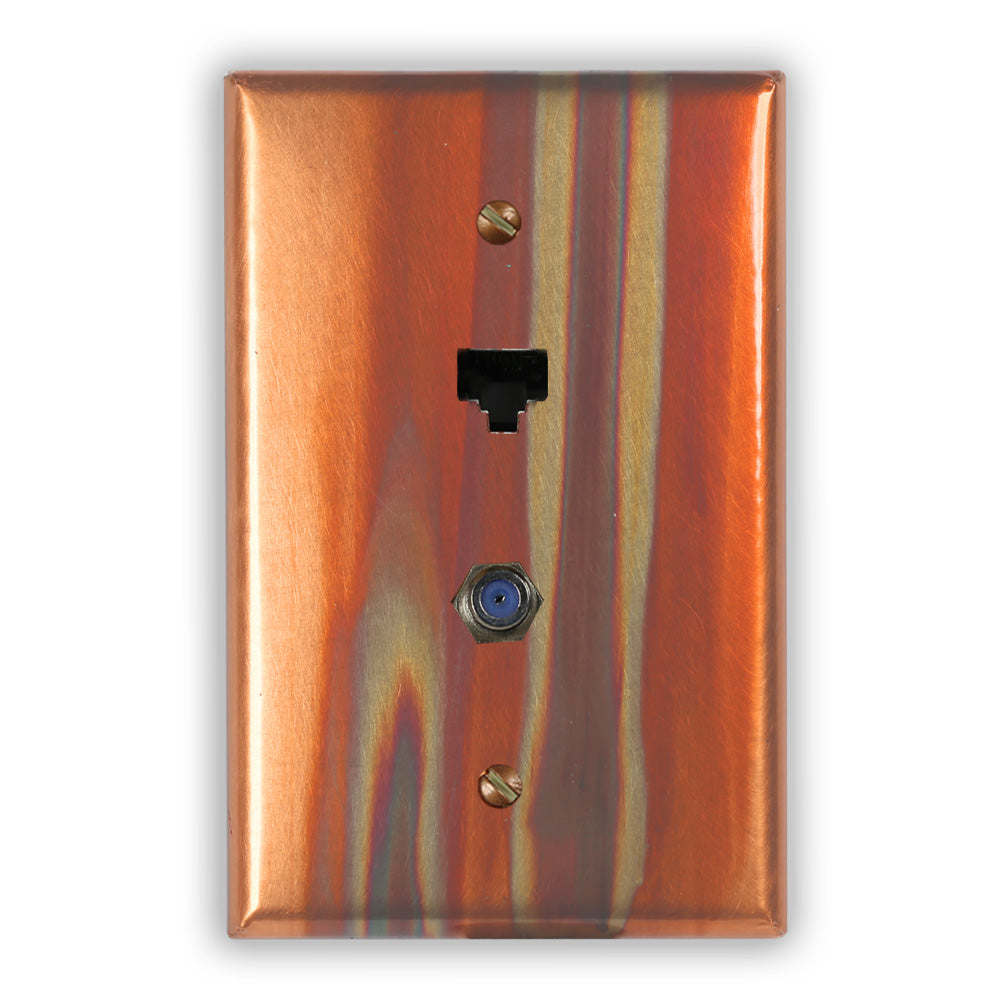 Stellar Copper - 1 Data Jack / 1 Cable Jack Wallplate