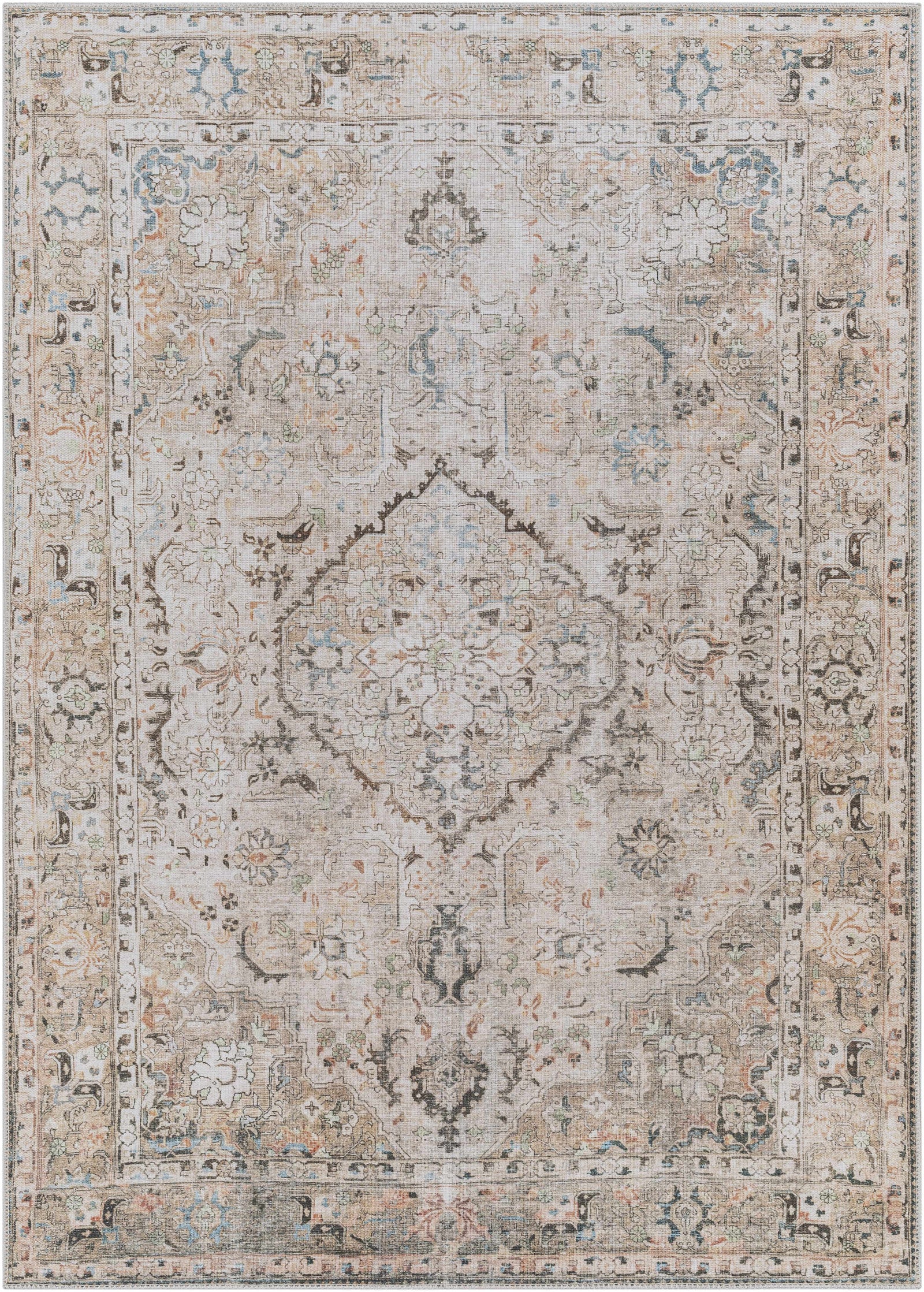 Alfombra lavable de pelo plano vintage Standon