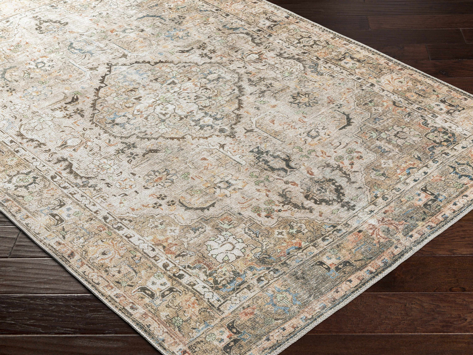 Alfombra lavable de pelo plano vintage Standon