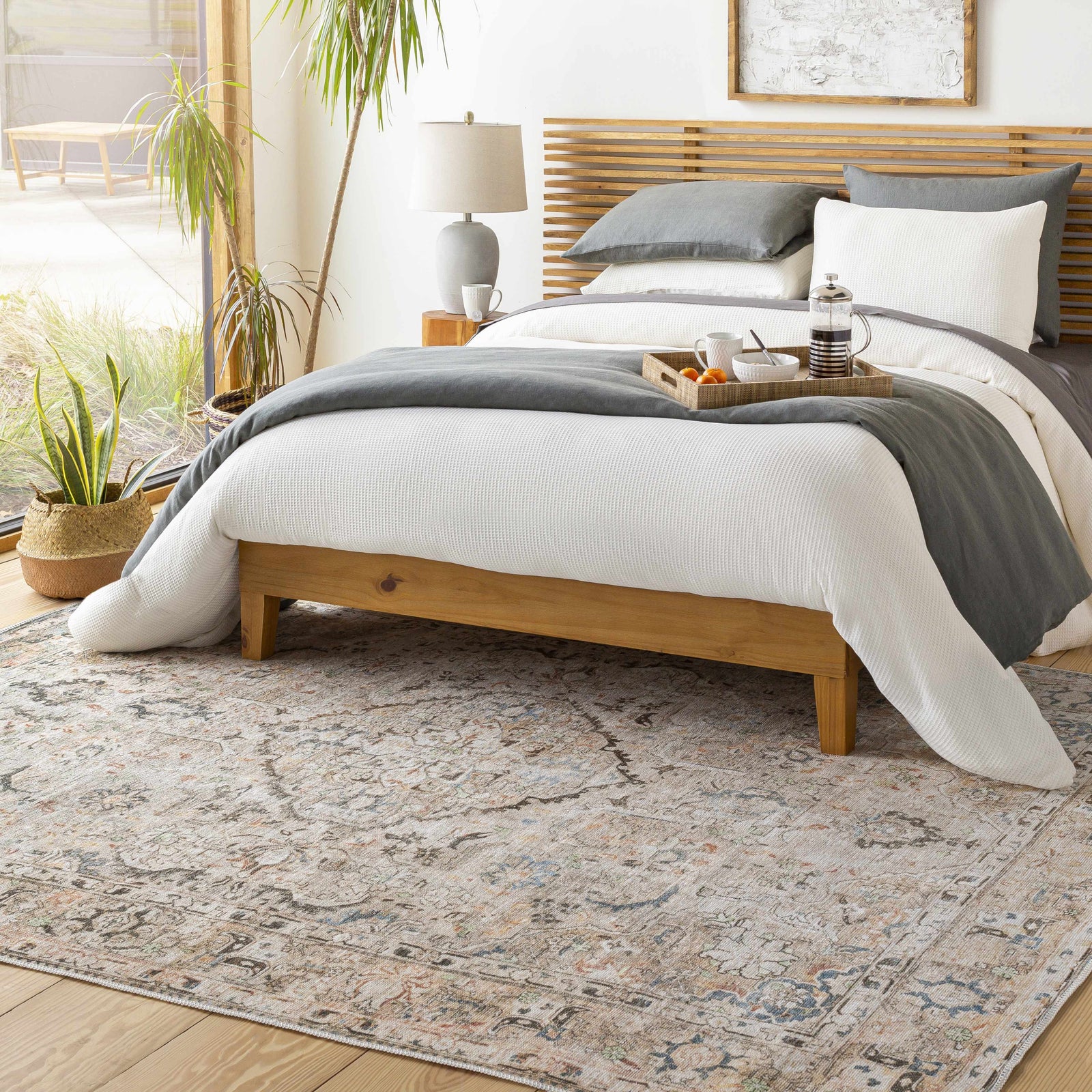 Alfombra lavable de pelo plano vintage Standon
