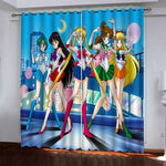 Sailor Moon Pattern Curtains Blackout Window Drapes