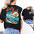 Salty Soul Women’s Comfort Colors Tee – Summer Beach Shirt with Sunset & Palm Tree Design