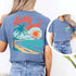 Salty Soul Women’s Comfort Colors Tee – Summer Beach Shirt with Sunset & Palm Tree Design
