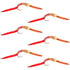 San Juan Worm Gold Bead Power Worm  Half and Half - Set of 6 Nymph Flies Hook Size 12