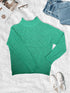 Thick Thread Bat Sleeve Knit Sweater, High Neck