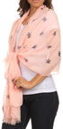 Sakkas Nichole summer gauze featherweight patterned versitile sheer scarf wrap