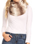 Sakkas Rhie Long Lightweight Faux Fur Ombre Colored Warm Soft Infinity Scarf