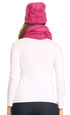 Sakkas Olliey Long Wide Classic Cable Knit Fur Lined Infinity Scarf And Hat Set