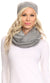 Sakkas Olliey Long Wide Classic Cable Knit Fur Lined Infinity Scarf And Hat Set