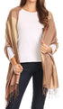 Sakkas Nicola Reversible Warm and Soft Unisex Scarf Stole Wrap Solid Color-block