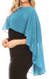 Sakkas Anya Women's Soft Chiffon Wedding Bridesmaid Bridal Cape Wrap Bolero Shrug