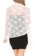 Sakkas Mari Women's Large Lightweight Soft Lace Scarf Wrap Shawl Floral and Fringe