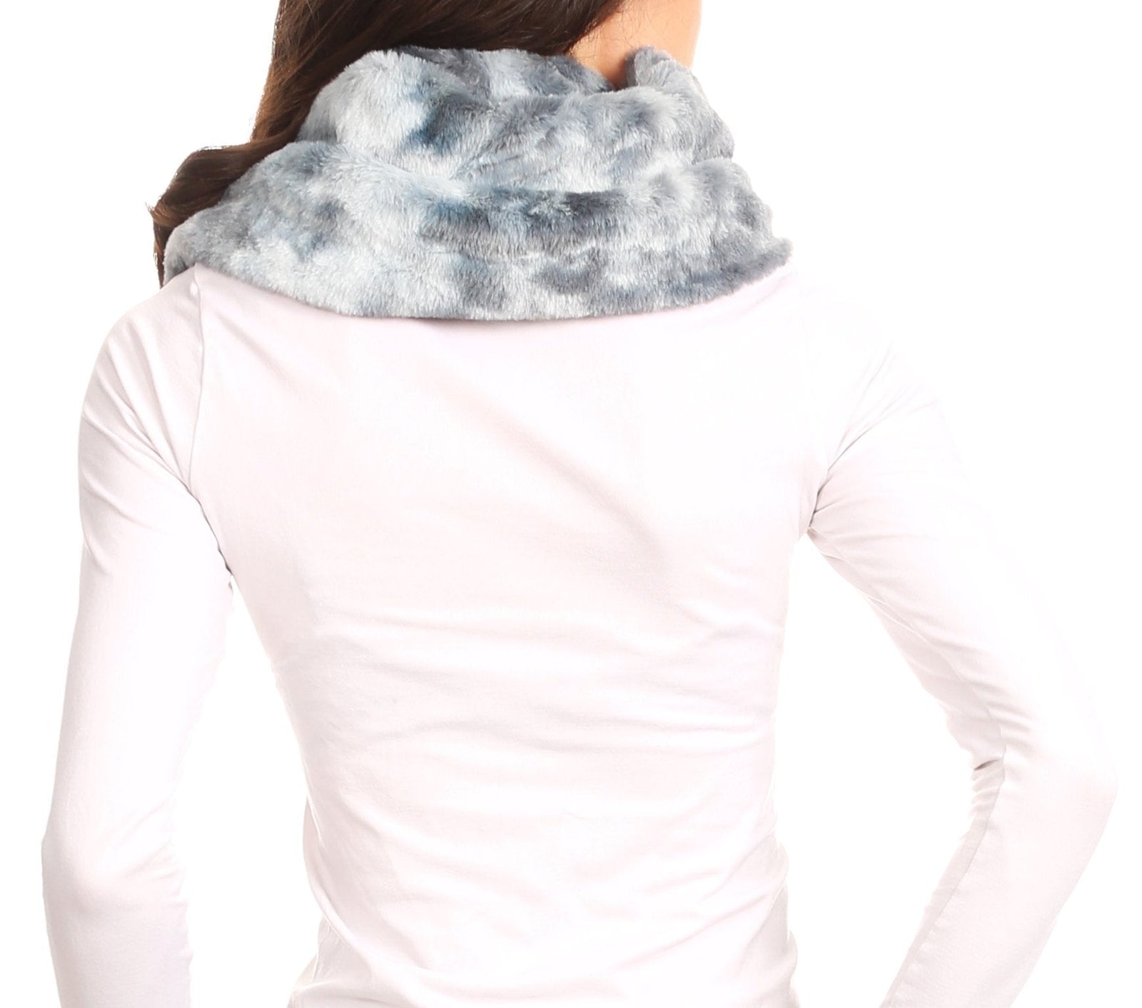 Bufanda infinita envolvente, reversible, de pelo corto y suave, Sakkas Abir